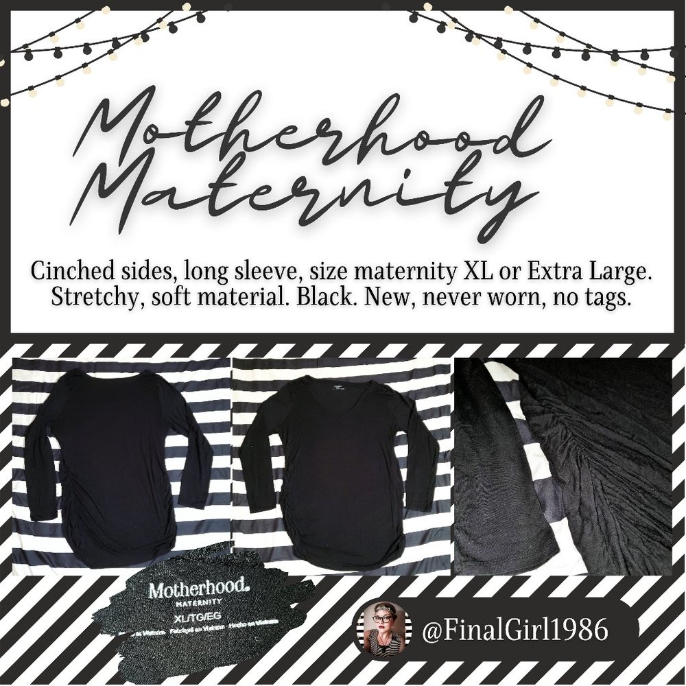 Black Long Sleeve Cinched Maternity Top